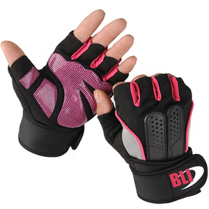 Heavy Duty Leather Half Finger <b>Weight</b> Lifting <b>Gloves</b> with Quick Drying Fasten Closure Custom Design for Unisex Use - Product Image 3