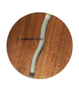 Posavasos Personalizados de Madera y Resina, Forma Redonda, Fabricante de Artículos para el Hogar y la Cocina, Decoración de Mesa, Posavasos, Alfombrillas y Protectores - Product Image 1