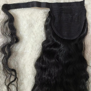 Extension de queue de cheval de cheveux humains bouclés rebondissants avec texture douce pour un volume instantané et un aspect naturel dans le style de tous les jours - Product Image 5