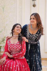 Exclusive Quality Georgette Embroidery Party Wear Lehenga Choli for Wedding Heavy <b>Flare</b> <b>Skirt</b> Stylish Dupatta with Fancy Lace - Product Image 5