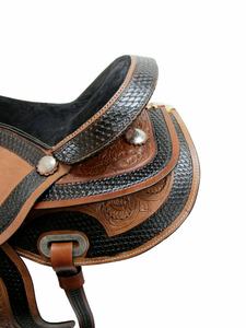 Selles de cheval en cuir véritable de qualité supérieure baril de course occidental et anglais ensemble de tack de cheval assorti - Product Image 5