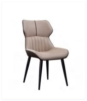 Chaise de salle à manger au design minimaliste, mobilier moderne, hôtel de luxe, restaurant nordique, chaises de salle à manger en métal et cuir
