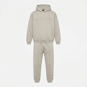 <b>Womens</b> <b>Cream</b> Beige Hoodie Tracksuit Set <b>Fleece</b> Pullover Jogger Pants Matching Casual Activewear Loungewear Outfit Modern - Product Image 3