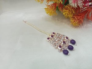 Conjunto de Collar de Novia con Baño de Plata y Kundan para Mujer, con Aretes Jhumka de Perlas Esmaltadas, Joyería para Bodas - Product Image 2