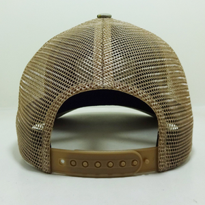 Chapeaux de camionneur camouflage imprimés bandes intérieures légèrement incurvées bord pêche unisexe Vietnam OEM 6 panneaux en caoutchouc/silicone logo patchs - Product Image 6