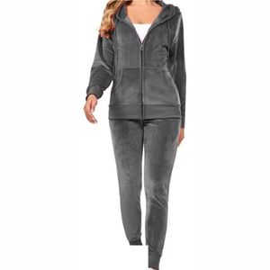 Conjunto Deportivo de Invierno Ligero y Ajustado para Mujer, Sudadera con Cierre y Pantalones Deportivos con Bolsillos Laterales, Talla y Color Personalizables - Product Image 1