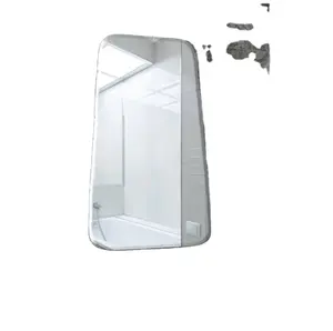 Espejo de baño de esquina redonda rectangular con marco negro, espejo de Marco liso, espejos de pared decorativos en forma de diamante para el hogar Vintage