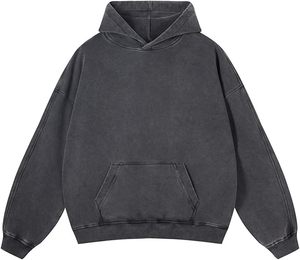 Sudadera con capucha de algodón de gran tamaño para mujer Vintage Preppy Streetwear con lavado ácido Otoño/Invierno Sudadera con capucha recortada - Product Image 1