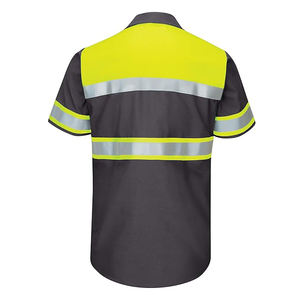 Haute visibilité respirant haute visibilité vêtements de travail d'hiver sécurité bouton up t-shirt LOGO personnalisé Construction chemises réfléchissantes - Product Image 5