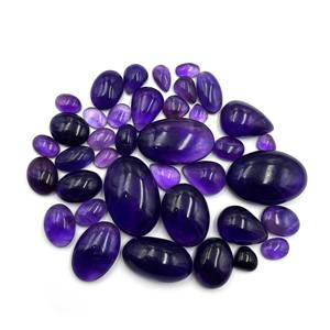 Forme de mélange de pierres précieuses en vrac de cabochon d'améthyste naturelle (ovale/coussin/poire) pour la fabrication de bijoux - Product Image 3