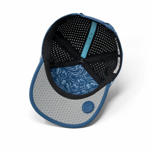 Wholesale Waterproof 5 Panel <b>Black</b> Golf Hat <b>Cap</b> Perforated Snapback <b>Baseball</b> <b>Cap</b> Rope Hat Premium With Custom Silicone Logo - Product Image 3