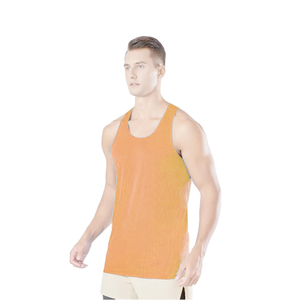 Débardeur sans manches en coton pour hommes séchage rapide maille Fitness Gym porter bouton fabricant Stringer tricoté tissage trou décoration - Product Image 4