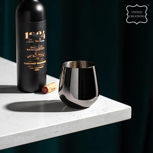 Vaso de acero inoxidable sólido Premium negro de 18 onzas, copa de vino sin tallo irrompible, gran capacidad para beber vino tinto - Product Image 2
