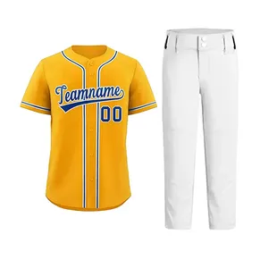 Vente en gros uniforme de baseball de couleur entièrement personnalisé maillot de softball pantalon veste chemise à boutons complète uniforme d'équipe - Product Image 2