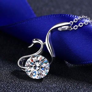 Collier Cygne en Moissanite VVS1, Argent Sterling 925, Pendentif de Luxe pour Femme, Chaîne de Clavicule, Multicolore, Tendance, Fabrication - Product Image 3