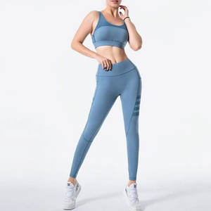 Conjunto de Leggings y Sujetador Deportivo de Yoga para Mujer, Talla Grande, Ligero, Sólido, Lavado, Personalizable, Ropa Deportiva sin Costuras para Exteriores - Product Image 1
