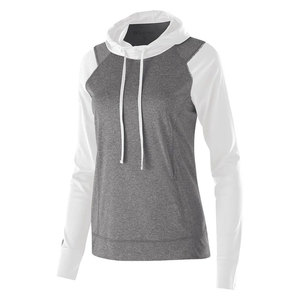 Venta al por mayor de las mujeres verde gris camiseta de las mujeres de color de manga raglán con capucha camiseta - Product Image 2