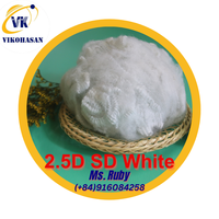 Fibre de polyester en copeaux 2.5D SD, blanche unie, recyclable, 100% fibre, pour filage de béton, ignifuge, GRS OEKO-TEX ISP