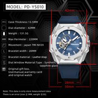 Reloj de Lujo Clásico PAGANI DESIGN YS010, Diseño Original Japonés NH39, Reloj Mecánico Automático para Hombre, Resistente al Agua 100M