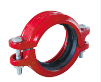 Accouplement rigide rainuré en fonte ductile, revêtement époxy rouge pour systèmes de lutte contre l'incendie et de conduites d'eau ANSI/AWWA