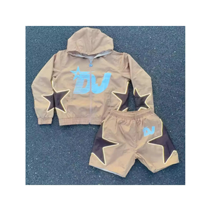 Conjunto de chaqueta con capucha a prueba de lluvia de nailon de nuevo diseño para hombre, cortavientos de retazos, ropa de calle larga, lona transpirable para invierno - Product Image 2