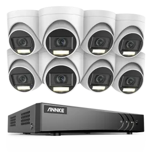 ANNKE 3K 8ch CCTV Sistema de cámaras de seguridad con 8 piezas de audio, visión nocturna y detección de movimiento DVR CCTV Cámara de torreta
