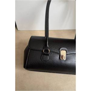 Bolso de Mano de Piel Sintética para Mujer, Bolso de Hombro con una Sola Correa, Forro de Poliéster, Cierre de Cremallera, Negro - Product Image 3