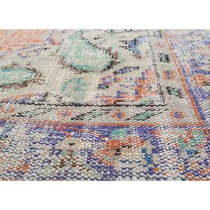 Alfombra de Lana Anudada a Mano de Estilo Vintage, Diseño Rectangular Abstracto con Medallón Rojo Naranja para Sala de Estar, Pae-2901 - Product Image 3