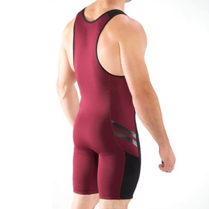 Confortable respirant tricoté décontracté 4 voies extensible haute qualité haltérophilie combinaison de lutte Spandex/Polyester matériel - Product Image 3