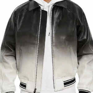 All-Season Varsity Chaqueta de vuelo de cuero real Multi-Color American Bomber Style Plus Size Impermeable para tallas de temporada de invierno - Product Image 4