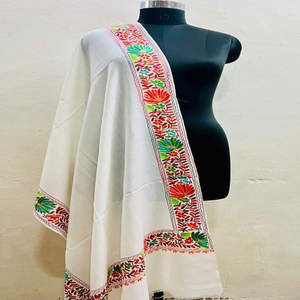 Elegant KC ENTERPRISES Handwoven <b>Pashmina</b> Stole with Artistic Nalki Border Work Flexible Design for Personal/Gift Use - Product Image 2