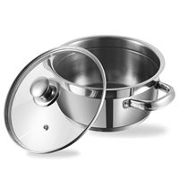 Casserole en acier inoxydable triple couche, casserole à lait, couvercle en acier, très petite, compatible induction, antiadhésive, corps à 3 couches, 100% pur, sans toxines