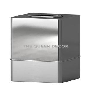 Caja de pañuelos con acabado antiguo dorado de forma cuadrada de Metal de acero inoxidable de venta de lujo Metal elegante de alta calidad - Product Image 6
