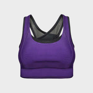Top Trending Diseñado Cómodo y transpirable Tallas grandes Sujetador deportivo para mujer Color sólido Alto soporte Yoga Logotipo frontal - Product Image 1