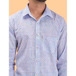 Chemises habillées en coton imprimé pour hommes, manches longues, tissu popeline respirant, motif à pois, taille XL, ODM OES - Product Image 2