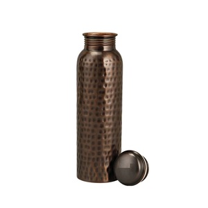 Hammered Design 100% Pure <b>Copper</b> <b>Water</b> <b>Bottle</b> with Set of 2 Ayurvedic Health Benefits and Leak Proof Lid Pure <b>Copper</b> <b>Bottles</b> - Product Image 4