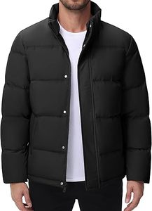 Abrigo de invierno con aislamiento impermeable para hombre Cotrasen Logo bordado Patrón sólido Chaqueta de lona cálida con cremallera y logotipo frontal - Product Image 2