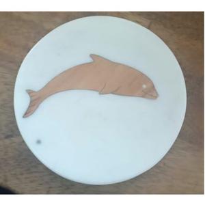 Dessous de verre design unique de forme ronde nouveau style pour la maison incrustation de marbre et de bois tasse à café et à thé avec taille et couleur personnalisées - Product Image 5