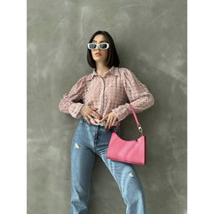 Blusa Elegante de Tul Rosa Polvo para Mujer, Mezcla de Algodón y Poliéster, para Venta al Por Mayor - Elegante y Transpirable - Product Image 3