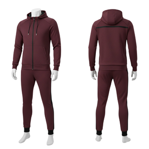 Survêtement de créateur pour homme bleu électrique, sweat à capuche et pantalon à rayures latérales, 100 % coton, séchage rapide, léger - Product Image 5