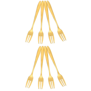 Fourchette en laiton de luxe fourchette à café en vente en gros fourchette à dessert cuillère en acier miroir fourchette cuillère ensemble de vaisselle - Product Image 5