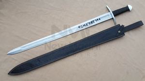 DAMASCO HECHO A MANO PIEL NEGRO MANGO WRAP ESPADA VIKINGA - Product Image 2