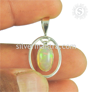 Produit le plus vendu 925 argent Sterling opale naturelle pierre précieuse forme ovale pendentif bohème bijoux faits à la main fournisseurs de gros - Product Image 6