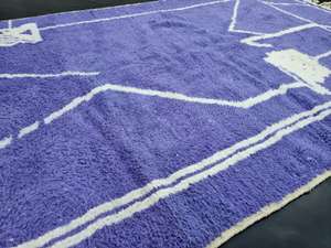 <b>Pastel</b> Blue Moroccan Beni Ourain <b>Rug</b> Amethyst Purple Abstract Handmade Afrikesh Living Room Carpet Unique Handmade Area <b>Rug</b> - Product Image 4