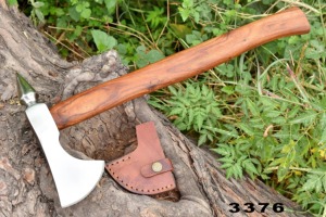 Hacha Tomahawk de acero inoxidable hecha a mano para acampar al aire libre con Funda de cuero genuino, regalo perfecto para padres, padrinos de boda, maridos - Product Image 6