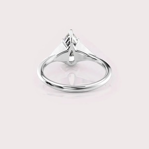 IGI Certified Pear Cut Lab Grown Diamond Engagement <b>Ring</b> Solid 925 Sterling Silver Pavé Side Stone Bridal <b>Ring</b> - Product Image 5