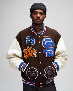Veste varsity classique à col fin, en laine de haute qualité, séchage rapide, respirante, coupe-vent - Product Image 3