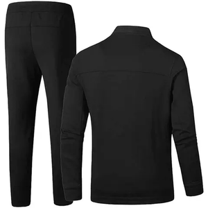 Conjunto Deportivo Personalizado Unisex de Invierno, Sudadera con Capucha y Pantalones Deportivos de Felpa Gruesa, Transpirable, con Estampado Sólido - Product Image 1