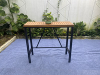 Ensemble de bar 5 pièces en rotin moderne de haute qualité, fabriqué au Vietnam, avec structure en acier et acacia, pour jardin, terrasse et salon extérieur