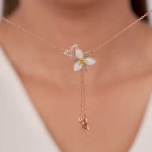 Collier Lariat Trillium Persistant en or rose Pendentifs et breloques de mode - Product Image 4